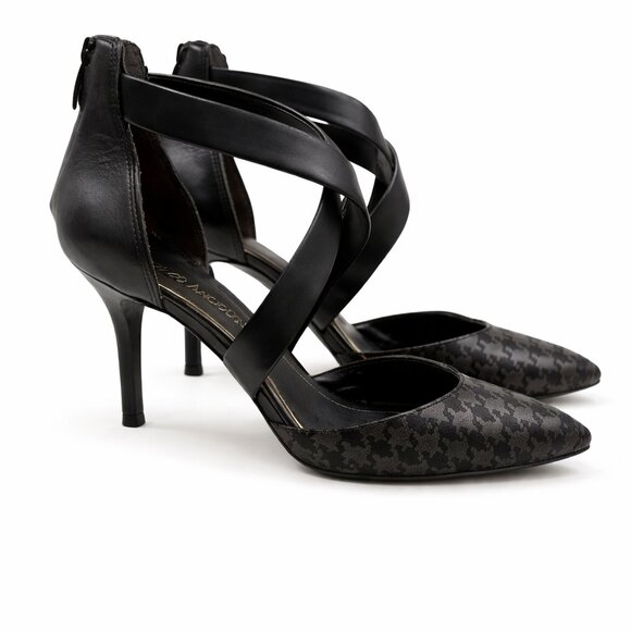 Enzo Angiolini Shoes - 🖤 Enzo Angiolini Black Leather & Houndstooth Pumps Heels 7.5 👠✨